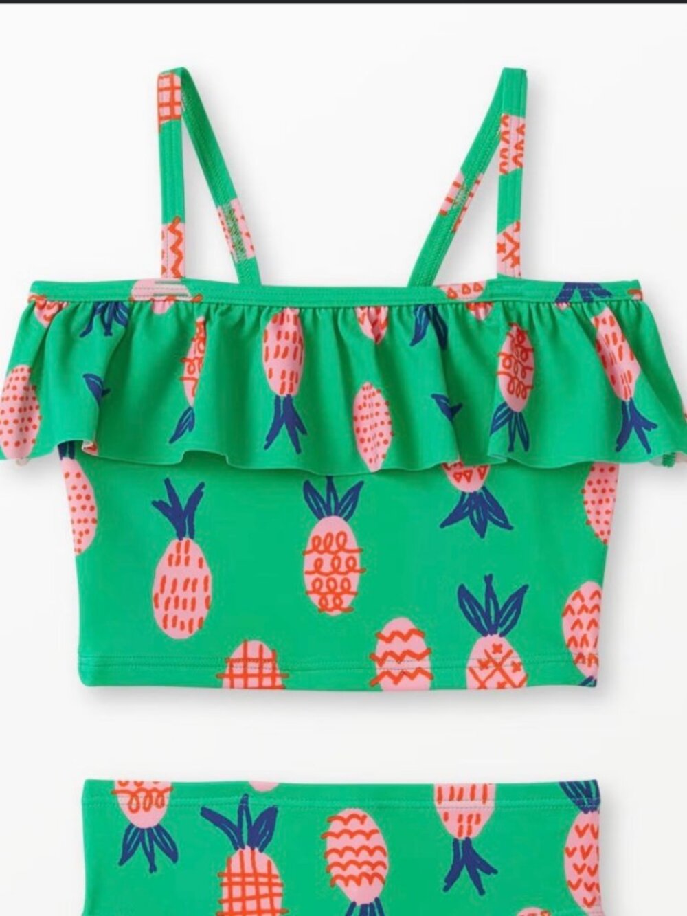 Hanna Andersson Swim Top Kids size 4 Sweet Pineapple print
